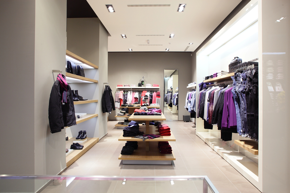 Modern and fashion clothes store
